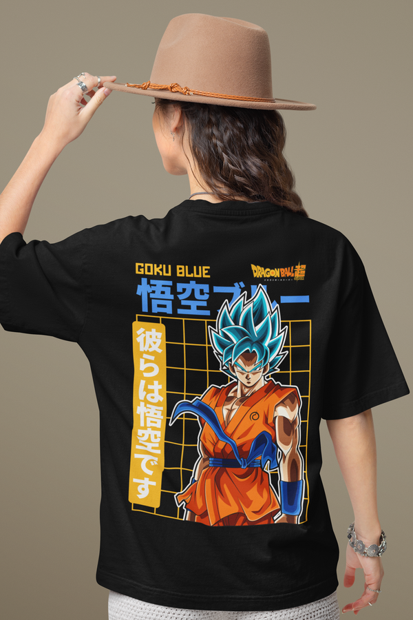 Goku Blue (Dragon Ball Z) - Unisex Premium Cotton Oversized Tee